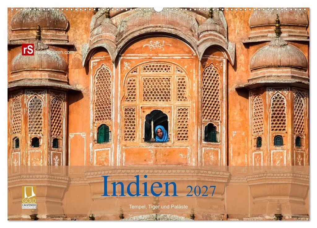 Indien 2027 Tempel, Tiger und Paläste (Wandkalender 2027 DIN A2 quer), CALVENDO Monatskalender