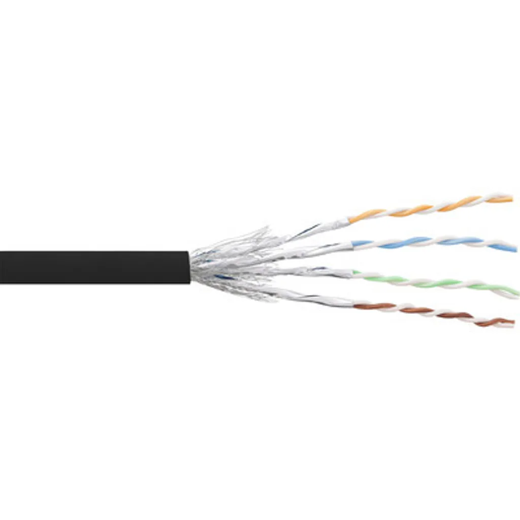 InLine® Matassa Cavo Cat.6, S/FTP(PiMF), AWG27, PVC, CU, nero, 100m