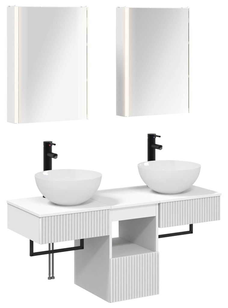 vidaXL Badezimmerschrank-Set 5 pcs Weiß 43 x 11,5 x 60,5 cm