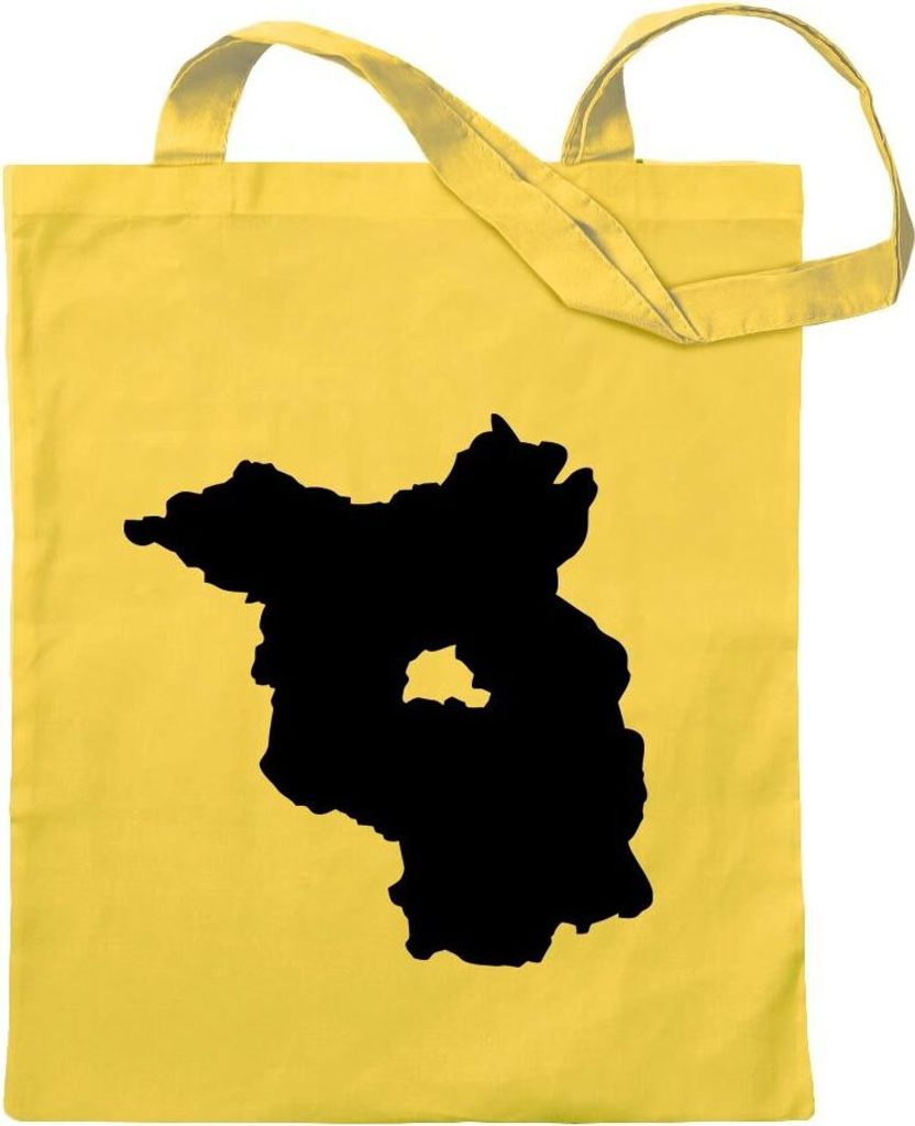 Kiwistar - Baumwolltasche - gelb - Brandenburg Deutschland Silhouette - Tragetasche Stoffbeutel Umhängetasche Langer Henkel