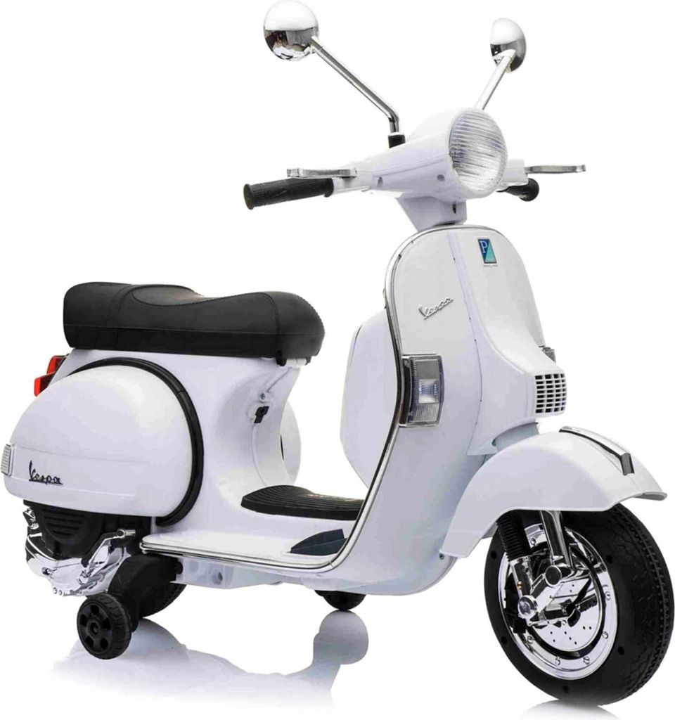 Weißer Elektroroller für Kinder 1 Gang 2 km/h mit Batterie