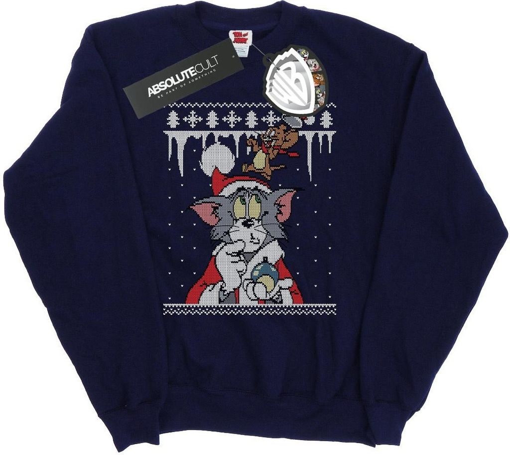 Tom And Jerry - "Christmas Fair Isle" Sweatshirt für Herren BI47003 (XL) (Marineblau)