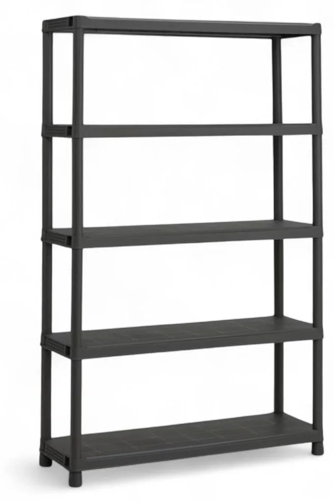 Étagère de rangement antichoc 5 tablettes en résine kit 30x80x188 cm