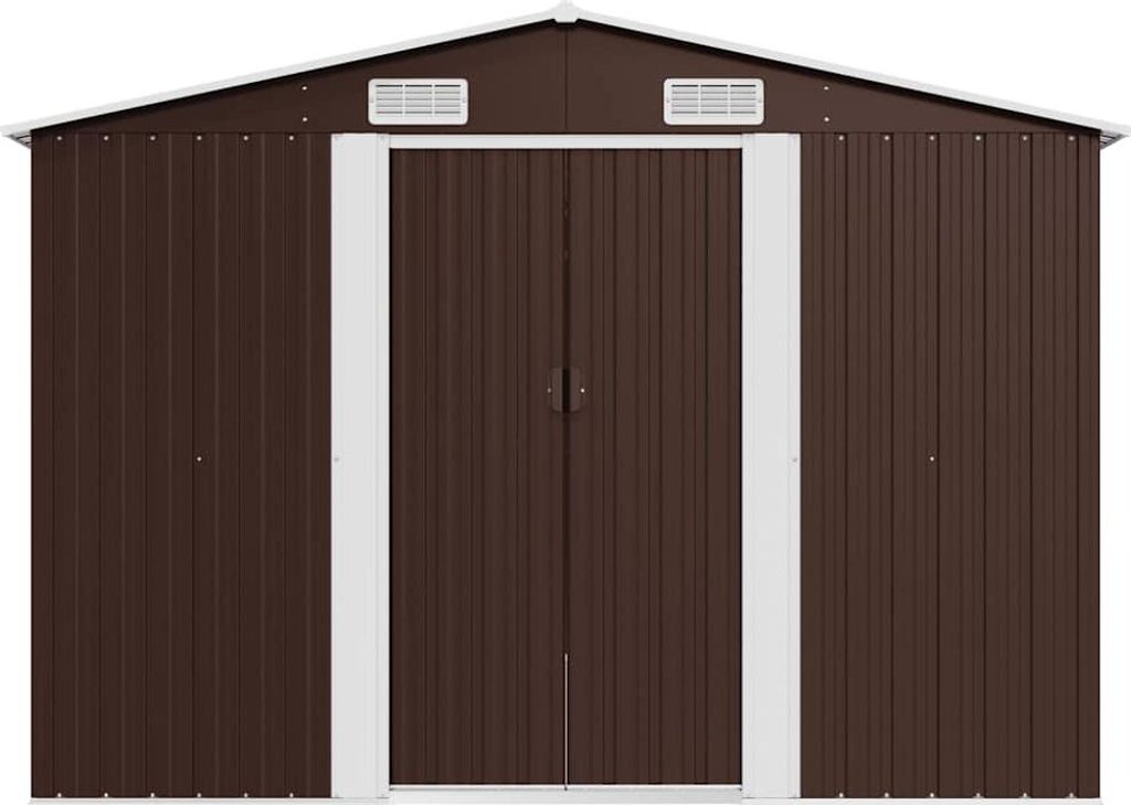 vidaXL Szopa ogrodowa 257x489x181 cm metalowa brązowa Zdjęcie produktu 