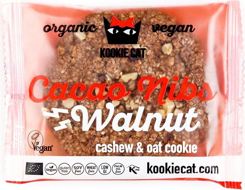 Kookie Cat Cacao Nibs Walnut, Plätzchen, Mandel, 50 g, Produktbild 