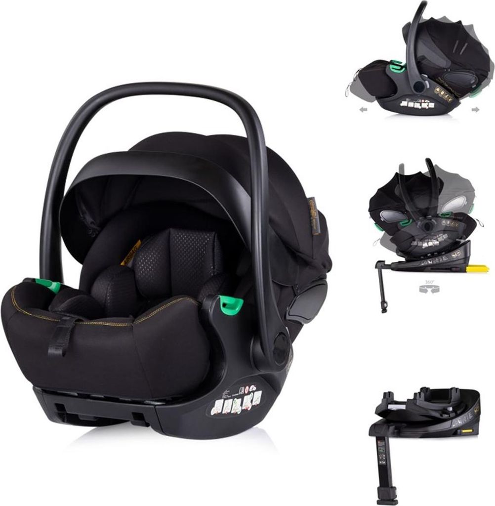Chipolino Set Babyschale Isofix-Station Winner i-Size (40-87cm) Gruppe 0+ schwarz