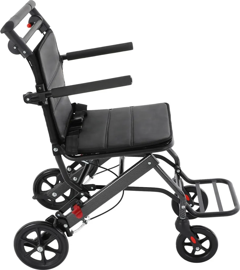 Fauteuil roulant de transport pliable léger 9,8 kg - Noir - Modèle T100