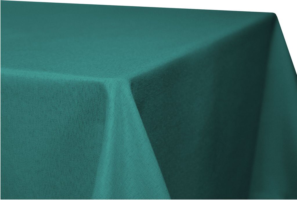 Tischdecke fleckenabweisend Petrol 130x130 cm quadratisch Leinenoptik Lotuseffekt beschichtet abwaschbar
