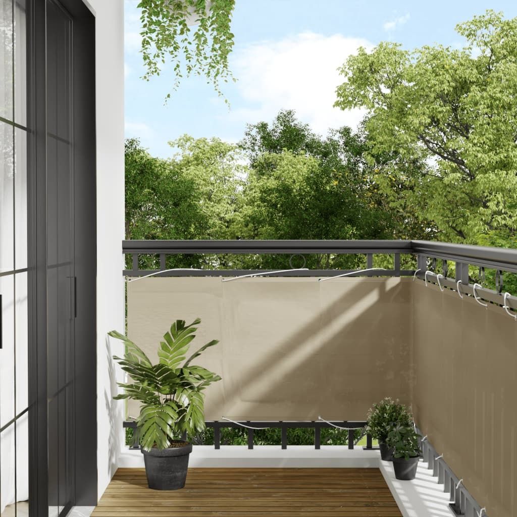 Möbel Balkon-Sichtschutz Beige 75x800 cm 100 % Polyester-Oxford - Sonnensegel 4000173