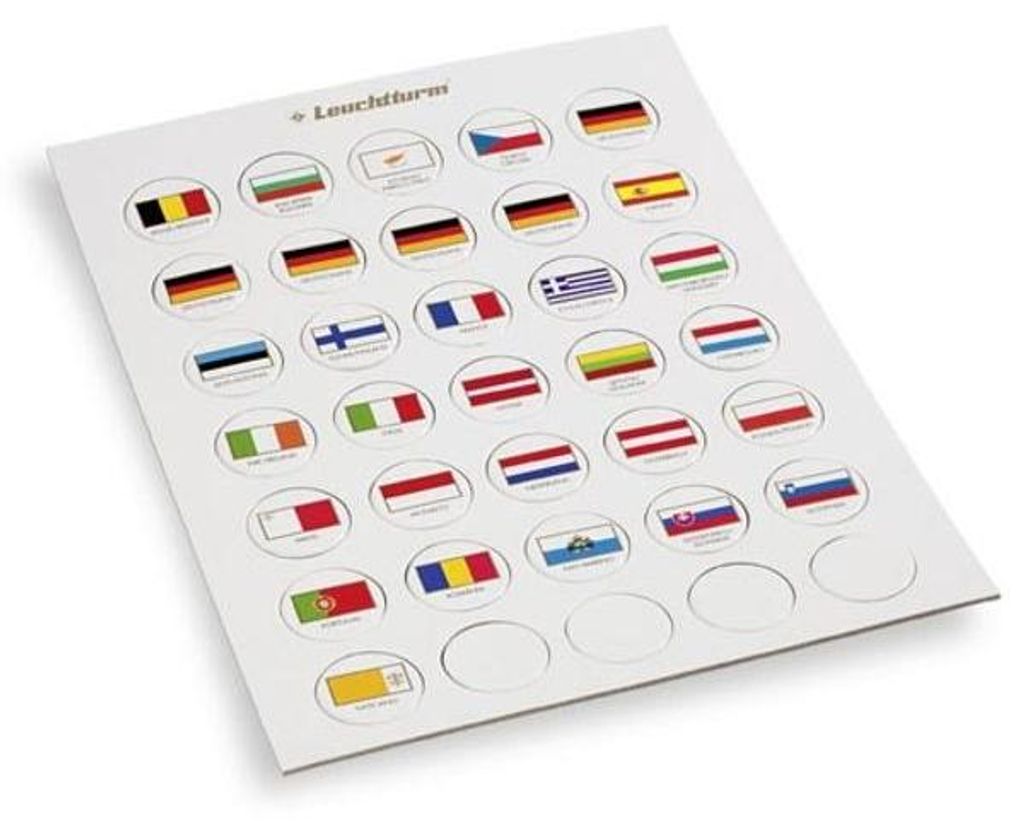 Flaggen-Chips aus Karton, passend für 2-Euro Kapsel, 26 mm Produktbild 