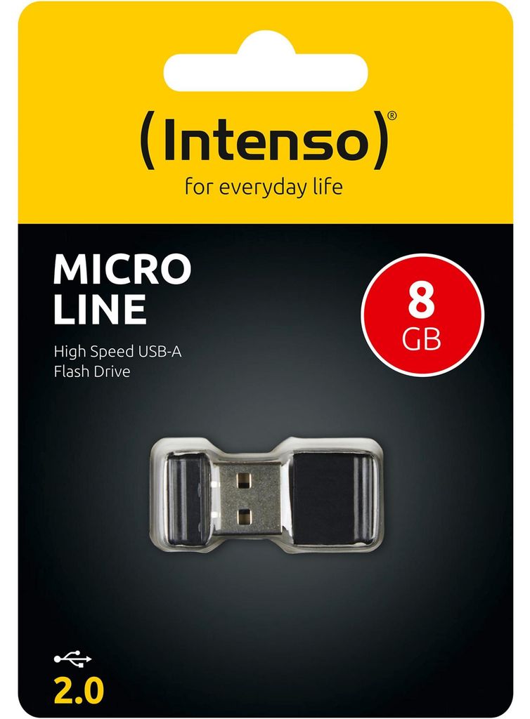 Intenso 8GB Micro Line, 8 GB, USB 2.0, Kappe, 20 x 15 x 7 Produktbild 