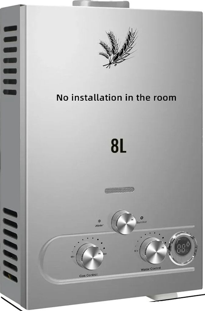 VEVOR LPG-Wasserheizer, 6L bis 18L Kapazität, einstellbare Wassertemperatur, 16KW 8L