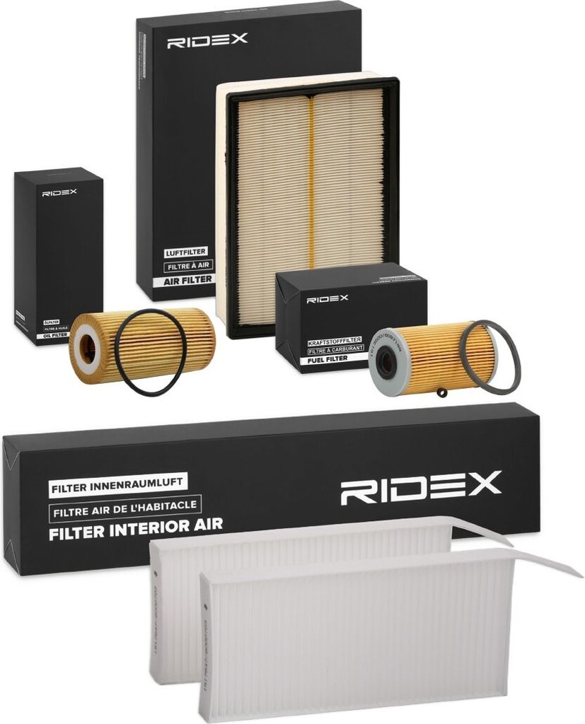 RIDEX Filterset Inspektionspaket Filtersatz für OPEL Movano B Kastenwagen (X62) Movano B Bus (X62) Movano B Pritsche / Fahrgestell (X62) für RENAULT