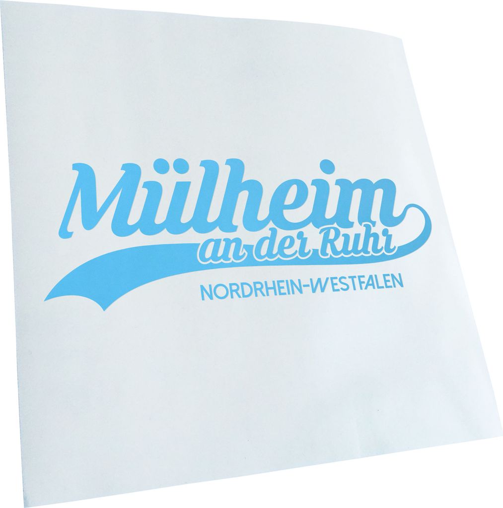 Kiwistar - Autoaufkleber - Mülheim Nordrhein-Westfalen - Lichtblau - 24x8cm - Aufkleber für Auto, Laptop, Fahrrad, LKW, Motorrad mehrfarbig JDM D...