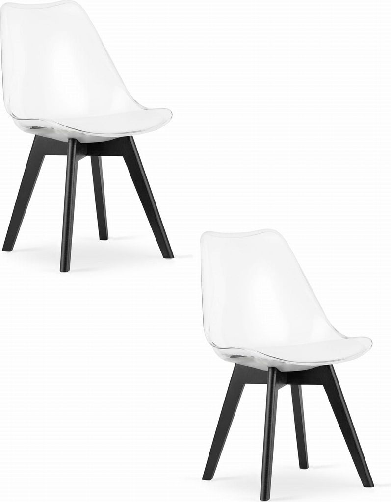 MARK Stuhl - transparent / schwarze Beine x 2