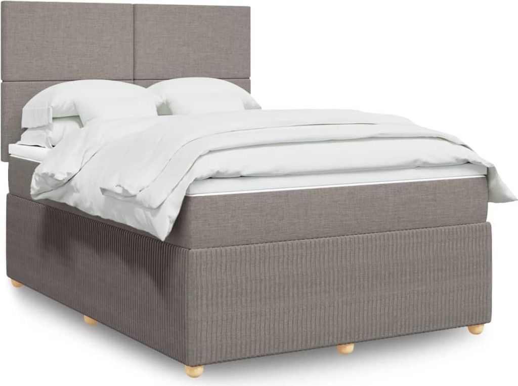 Maison Exclusive - Boxspringbett mit Matratze Taupe 140x190 cm Stoff