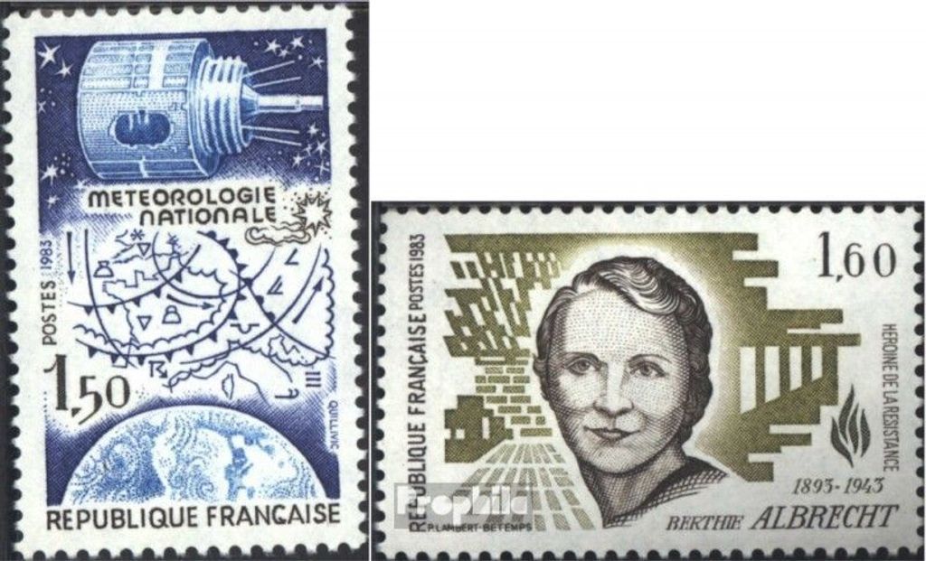 Briefmarken Frankreich 1983 Mi 2416,2417 (kompl.Ausg.) postfrisch Wetterkunde