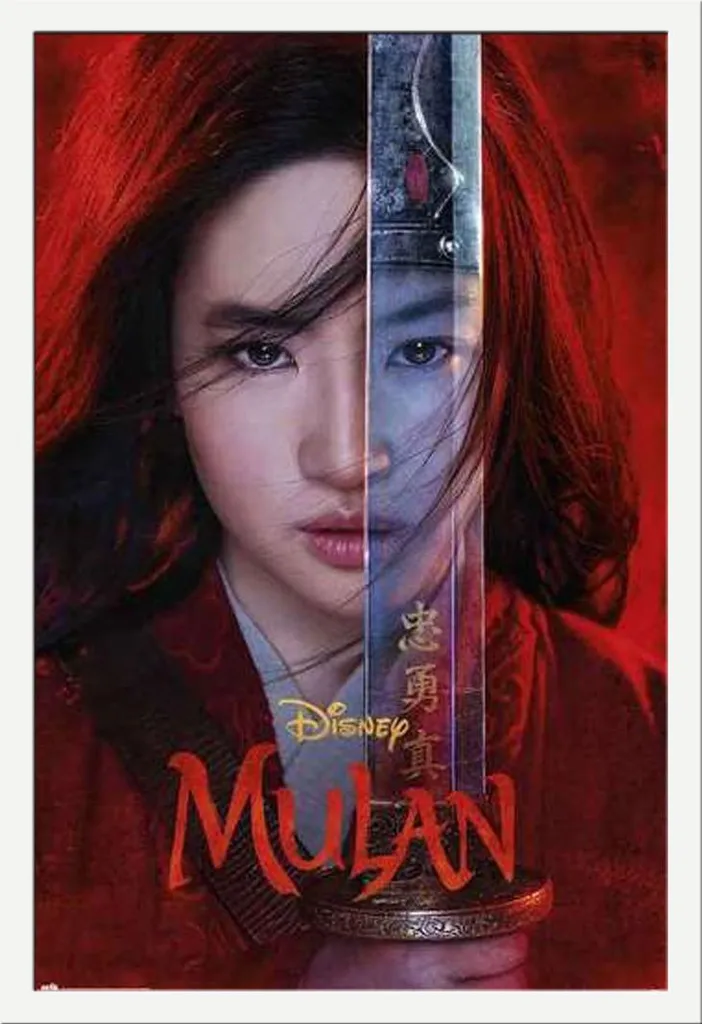 Mulan Disney Poster 61x91.5 Cornice Shinsuke Bianco MDF Vetro Acrilico