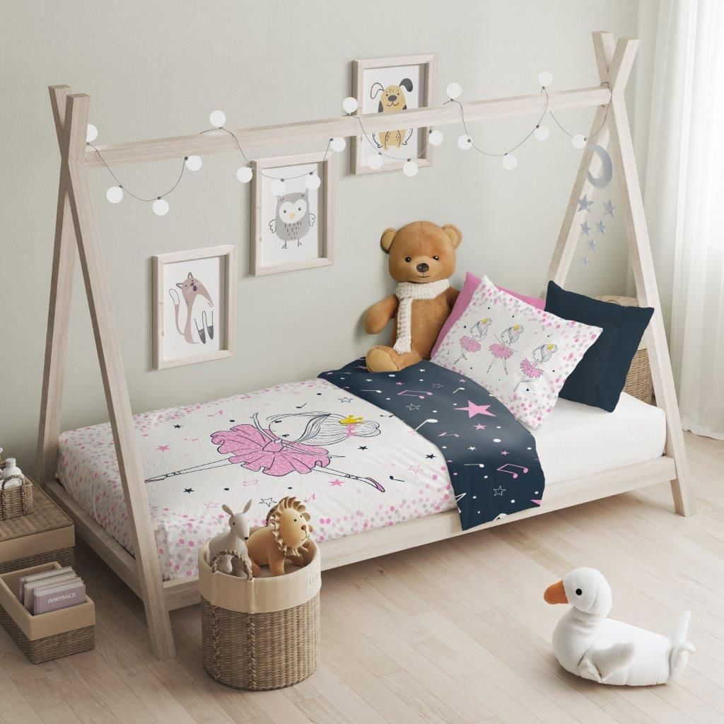 Kinderbettwäsche 100x135 cm + 40x60 cm Ballerina 100x135 cm Produktbild 