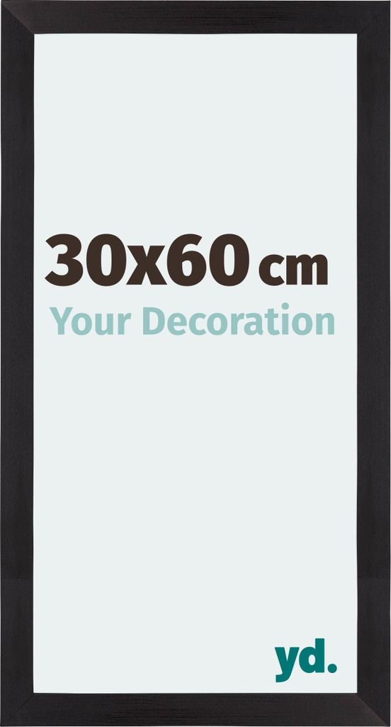 Bilderrahmen, 30x60 cm, Schwarz Gemasert, MDF, Mura