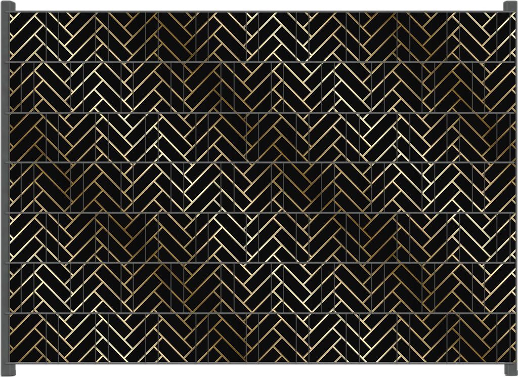 Wallario Zaunsichtschutz mit Motiv Elegantes Fischgrätmuster für Ein- und Doppelstabmatten Zäune in der Größe 200 x 140 cm