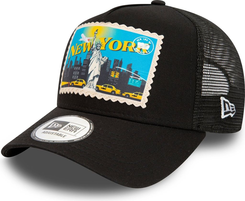 New Era A-Frame Trucker Cap Postcard New York black