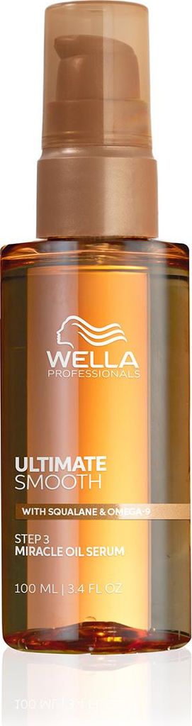 A bottle of Wella Ultimate Smooth Oil Serum.