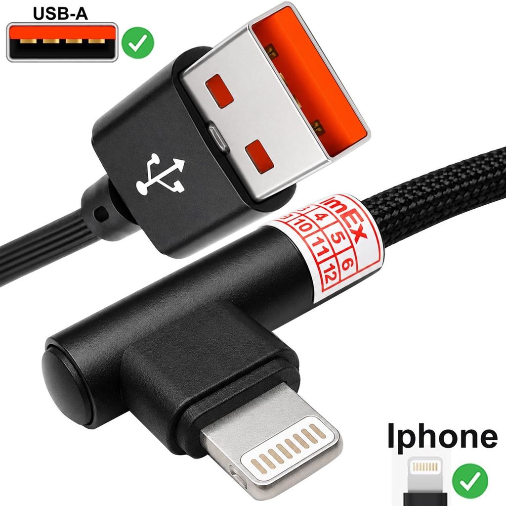 Adapter USB Ladekabel 90° Winkelstecker kompatibel mit Produktbild 