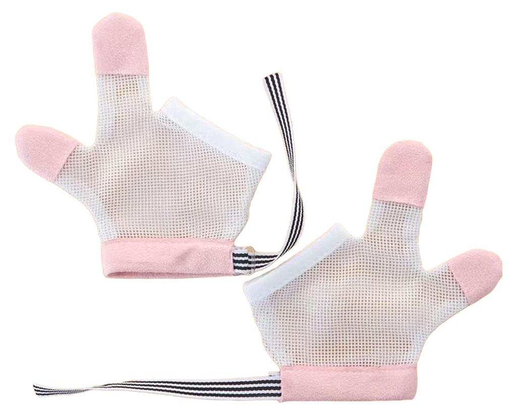Atmungsaktive Anti-Fingerlutsch-Handschuhe gegen Daumenlutschen und Nägelkauen für Babys