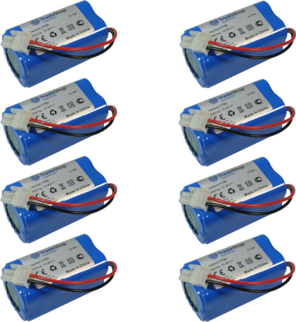 8x Trade-Shop Li-Ion Staubsauger-Akku 14,8V / 2600mAh Ersatz für Ecovacs 4ICR19/65 BL7402A INR18650-M26-4S1P, iLife PX-B020, Zaco 501929