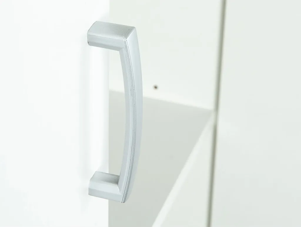 Armoire Blanche Arta avec 5 Tablettes Robustes - Meuble de Rangement Slim - 4