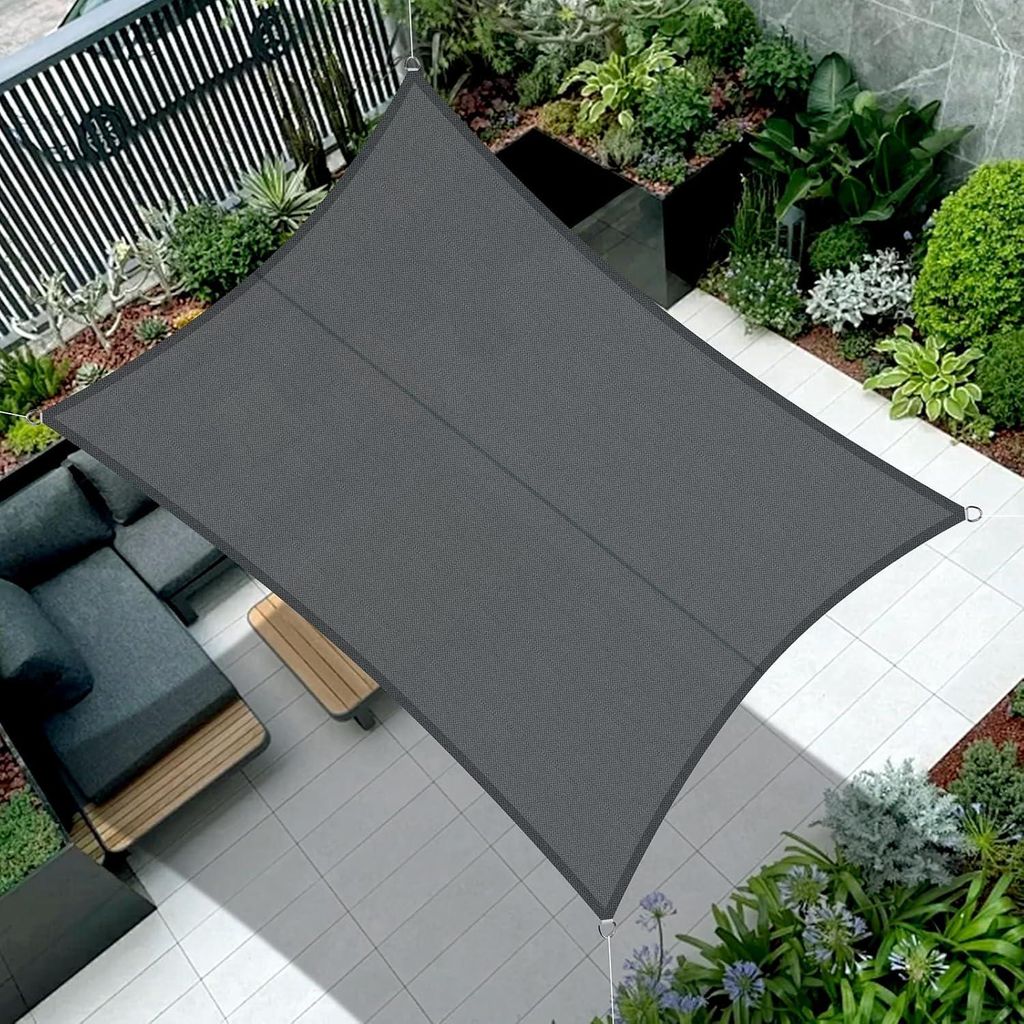 Premium Sonnensegel Wasserdicht Rechteckig 4x5m – Allwetter-Sonnenschutz & Windschutz – 95% UV-Schutz für Garten & Terrasse (Anthrazit)