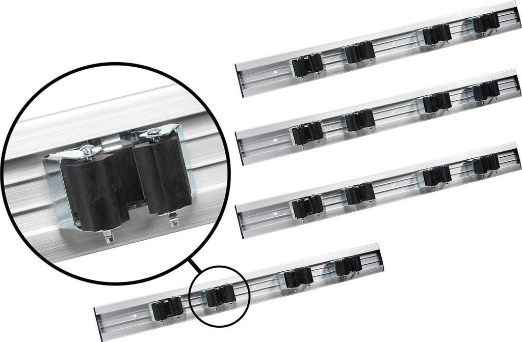 4er Set Werkzeugleiste Gartengeräte Besen Wandhalter Produktbild 