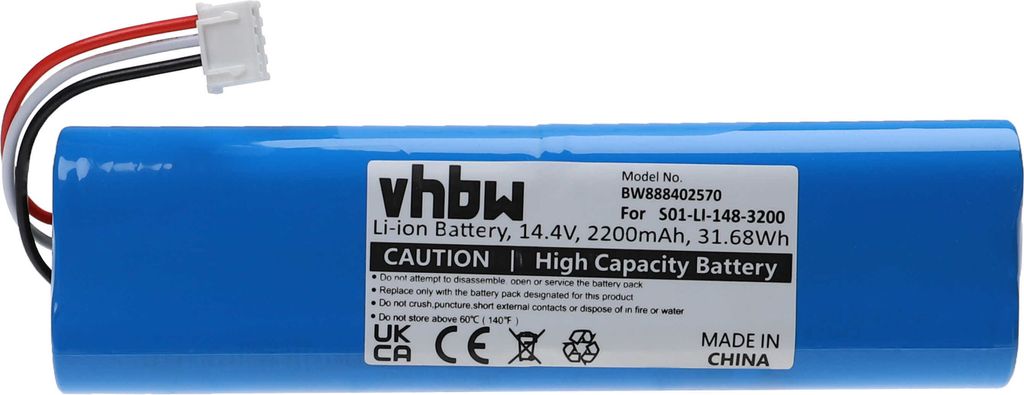 vhbw Akku kompatibel mit Ecovacs Deebot N8, N8 Pro, DX55 (T5 Neo) Staubsauger (2200 mAh, 14,4 V, Li-Ion)