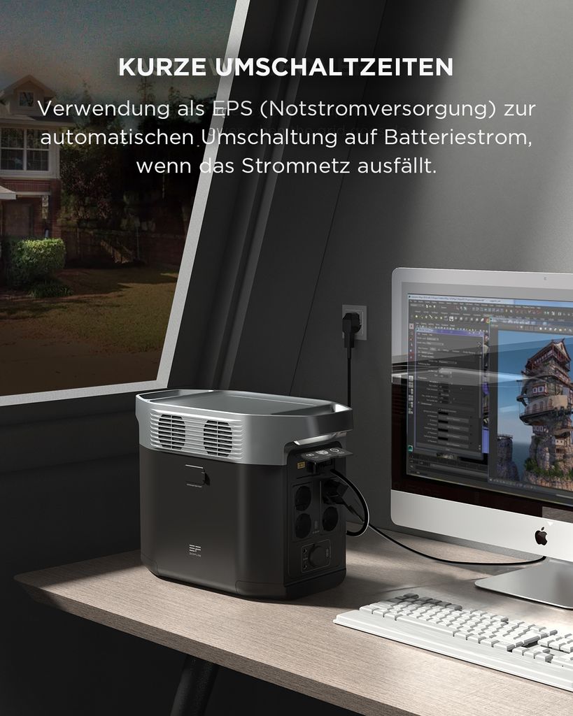 EF ECOFLOW DELTA 2 Tragbare Powerstation Balkonkraft Produktbild 9