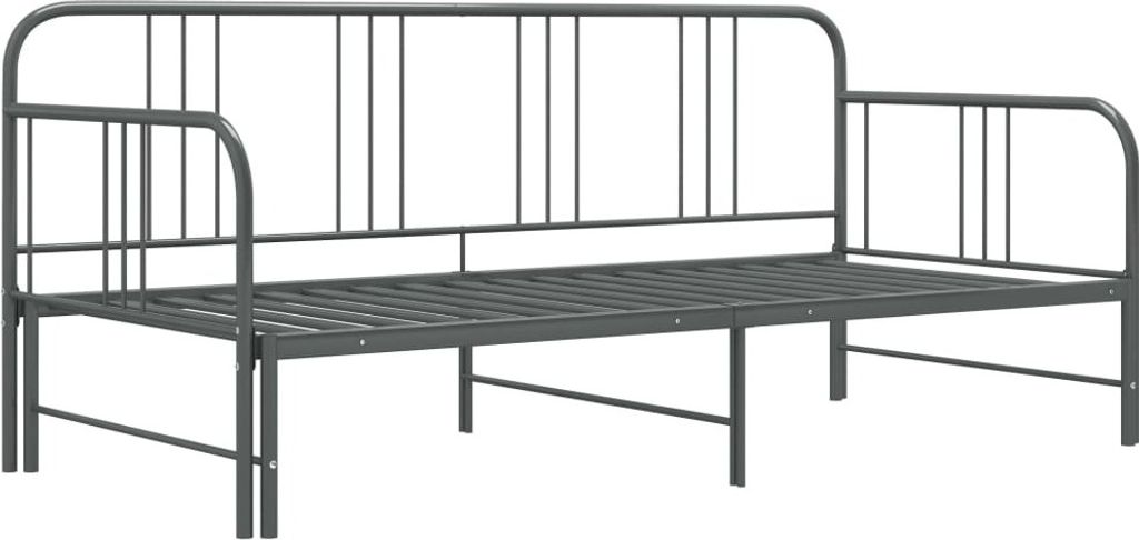Divano letto allungabile in metallo grigio 90x200 cm Immagine del prodotto 