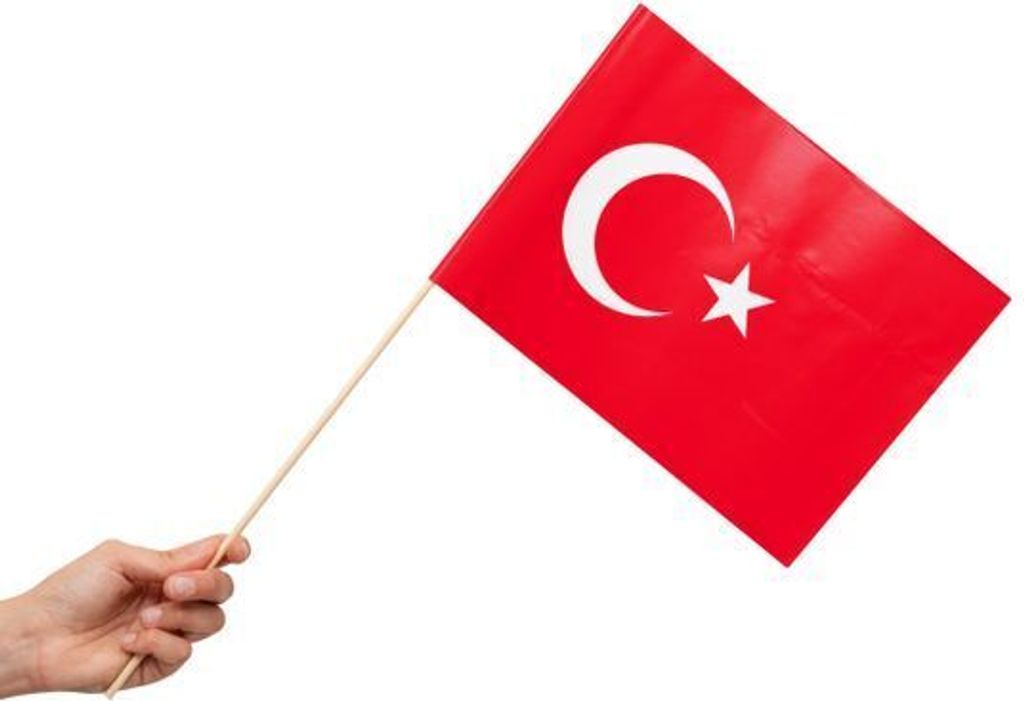 Türkei 10 Papier Flaggen Fähnchen mit Holzstab 50cm Produktbild 