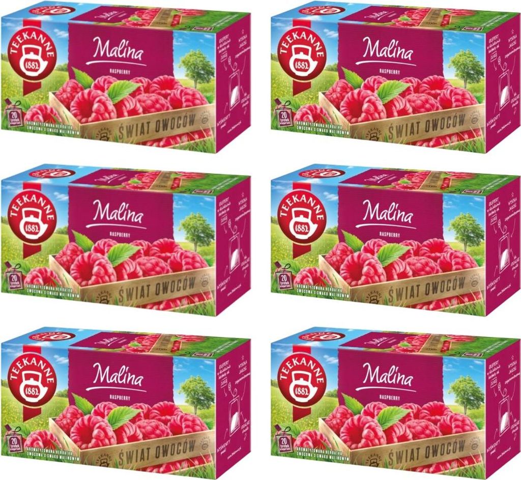 Teekanne Himbeere Tee 6x 20 Teebeutel - Himbeer Früchtetee Mischung Ländertee