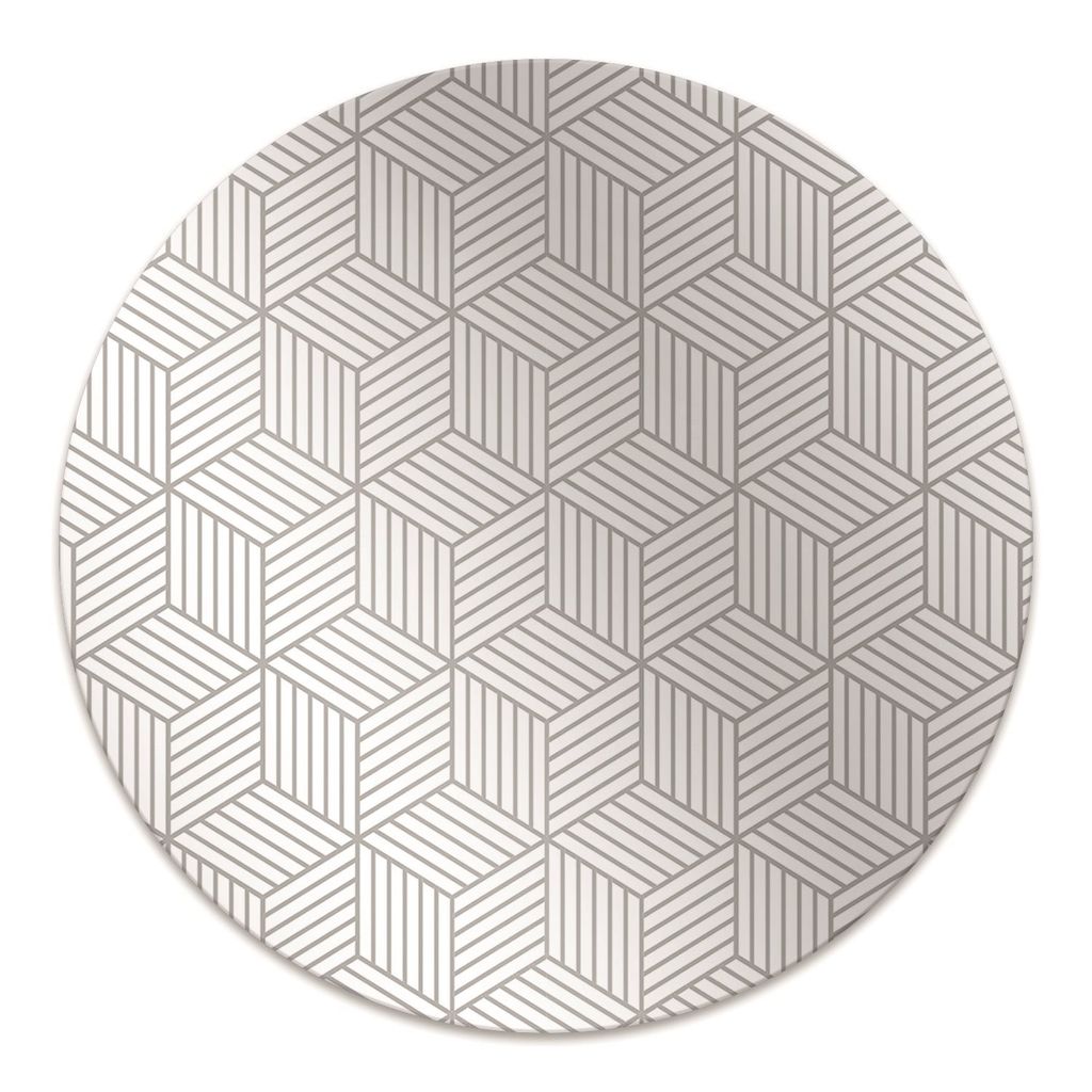 Rundmatte - Stuhlunterlage Bürostuhlunterlage - Rund Ø 100 cm - Bodenmatte - Fußmatte - 3D-Würfel-Muster.