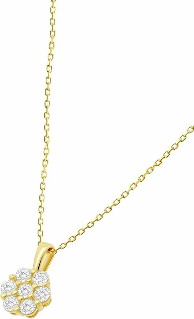 Pendentif Lotus HIN00118/43 Argent Rhodié et Oxydes de Zirconium Blancs