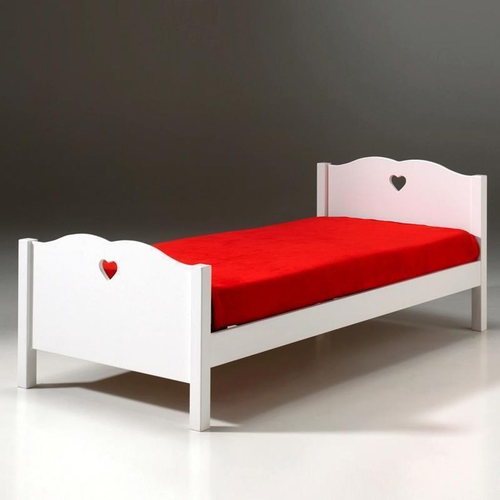 Einzelbett Jugendbett ANNECY-12, MDF weiß lackiert, 90 x 200 cm