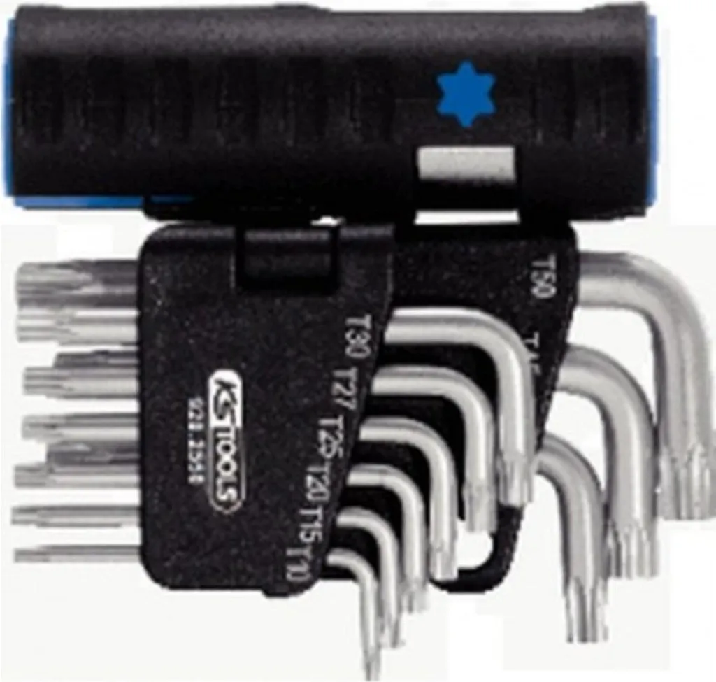 Set 10 Chiavi Torx KS TOOLS 920.2550 Foro Sicurezza Impugnatura T