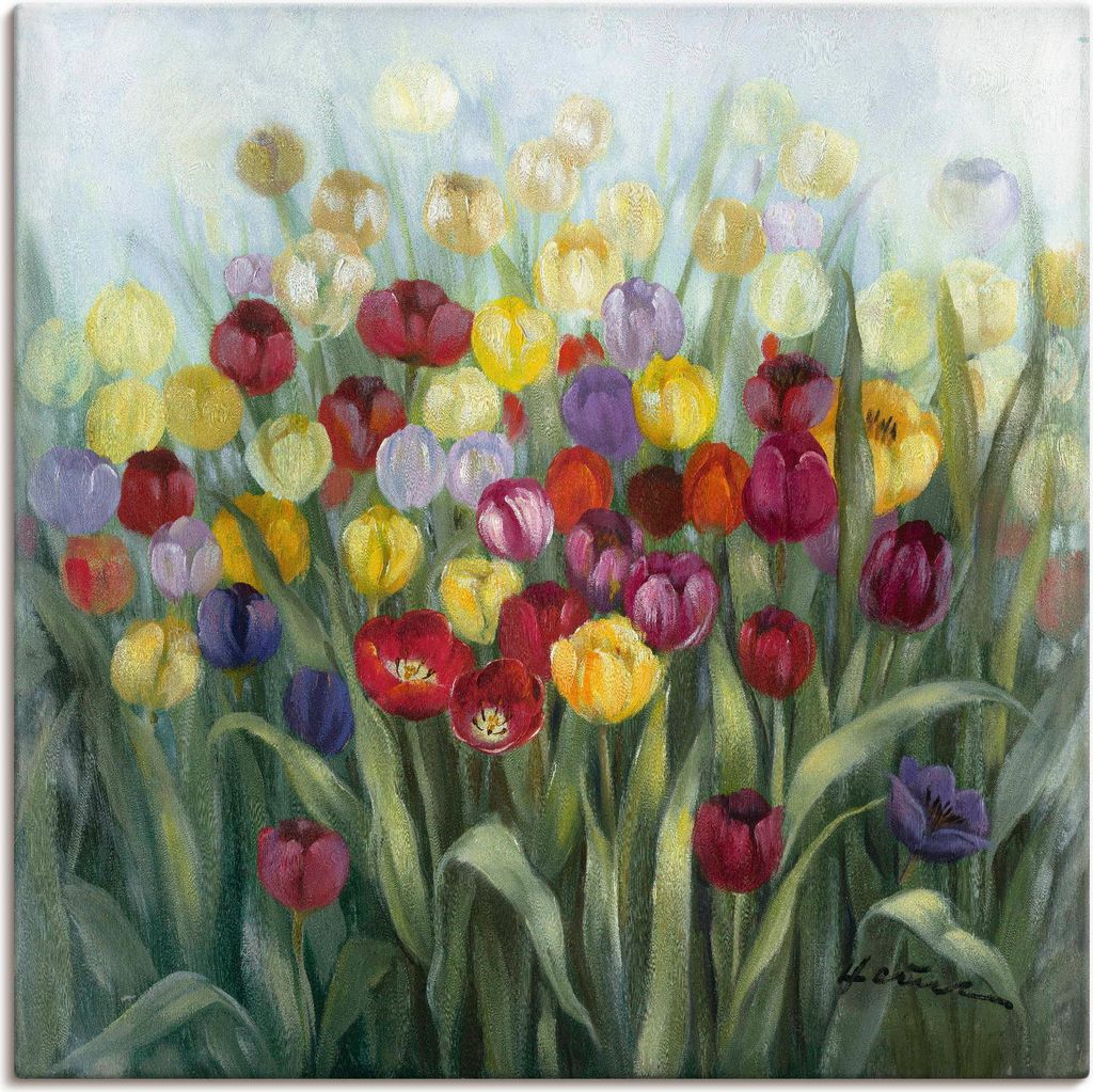 ARTland Leinwandbild Tulpenwiese II Größe: 30x30 cm