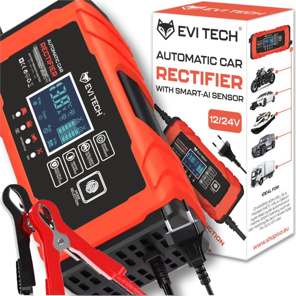 Automatický nabíječ autobaterií 12V 24V s funkcí OPRAVY Obrázek produktu 1