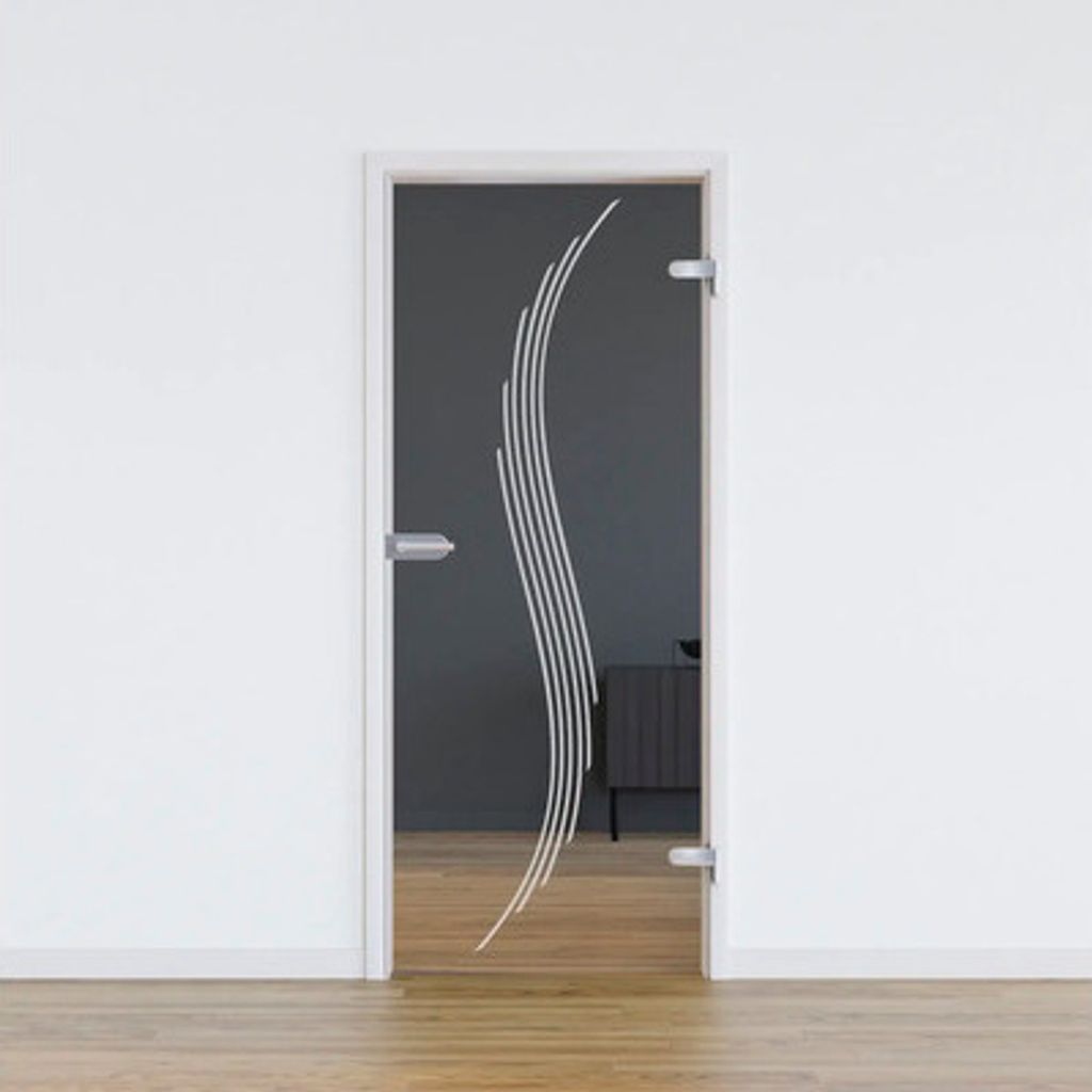 Pertura Glastür Komplettset Glera Sweep 01 834x1960x8 mm Rechts inkl. Studio Beschlag Edelstahl unverschließbar