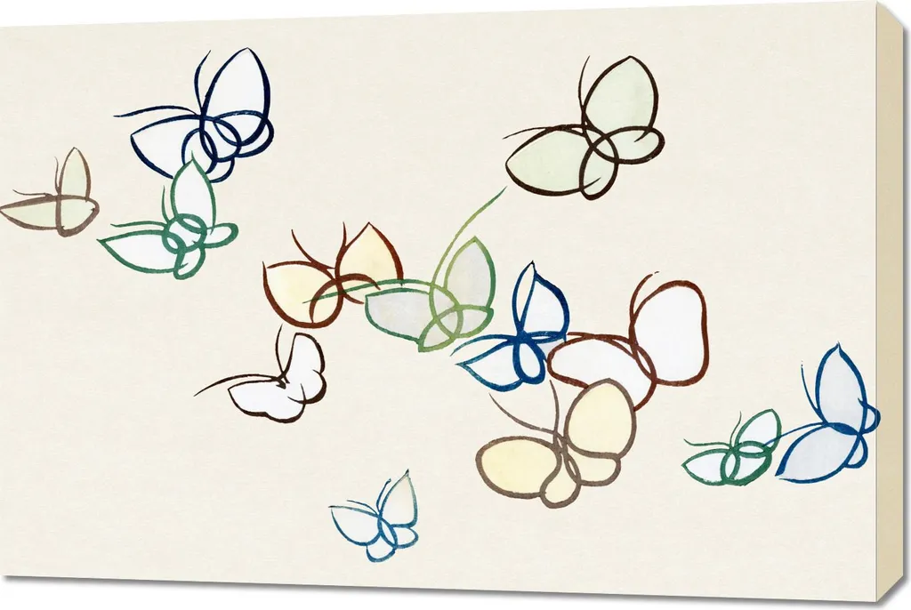 Quadro Vintage Butterfly 19 Sekka - Stampa Giapponese 90x60 cm