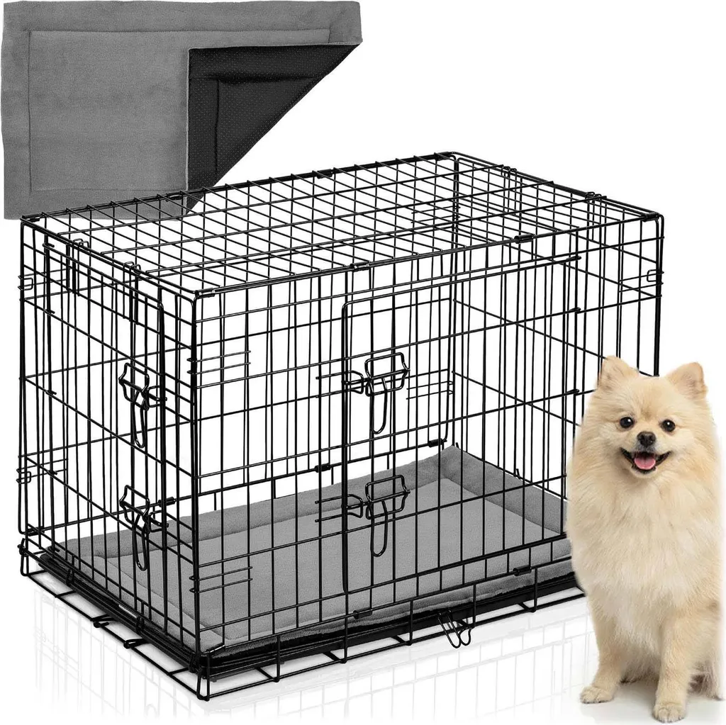 Cage de transport pour petit chien avec tapis de couchage amovible
