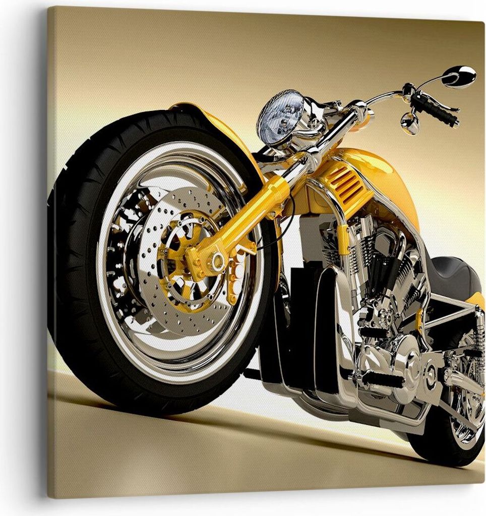 Bild auf Leinwand - Leinwandbild - Motorrad Chrom Rad - Produktbild 