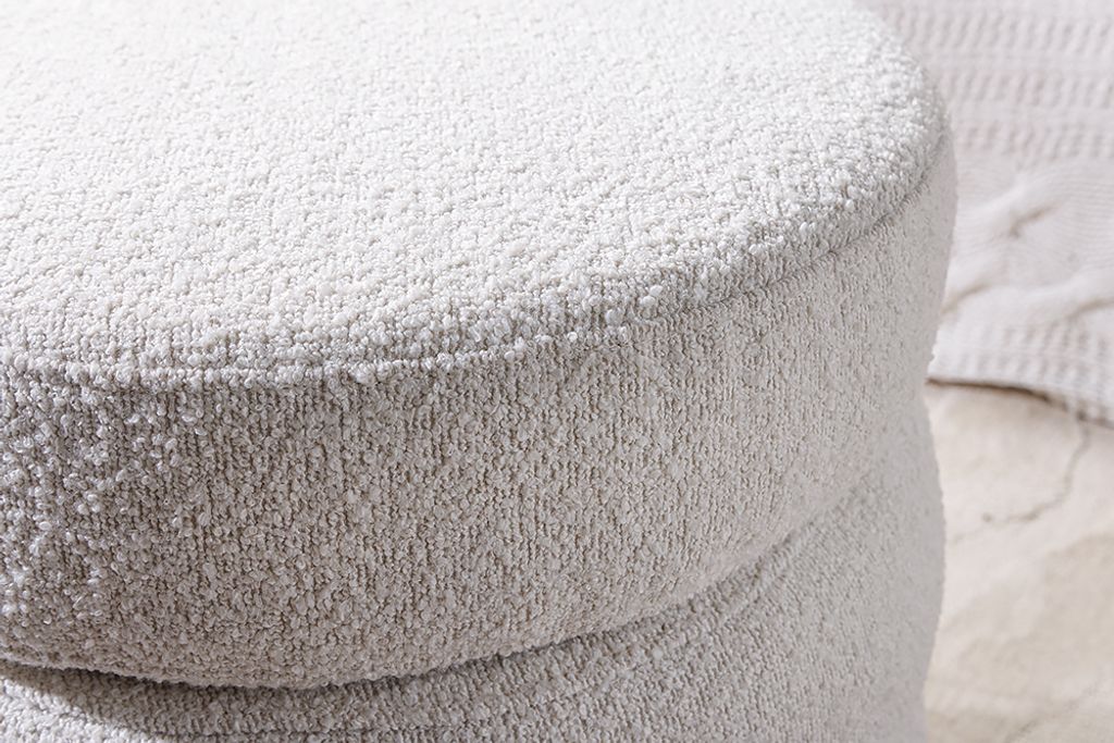 riess-ambiente Runder Hocker VOGUE 50cm creme weiß Bouclé Produktbild 6