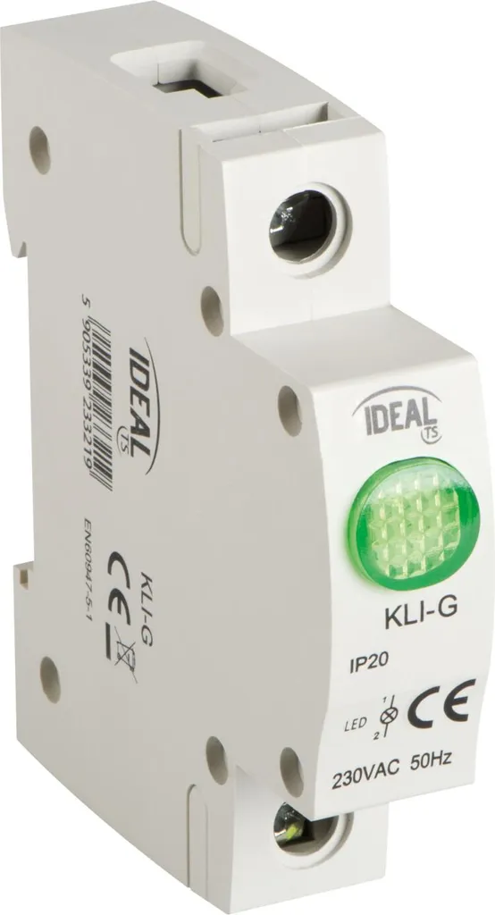 Kanlux 23321 KLI-G Indicatore Tensione 230V LED Verde per Quadri DIN